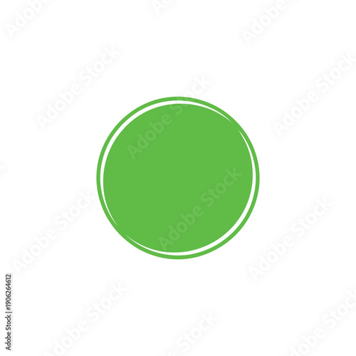 Green circle with white and green outline on white background