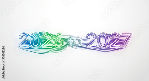 Dynamic digital transition banner for the period 2026 to 2027 with vibrant fluid gradient