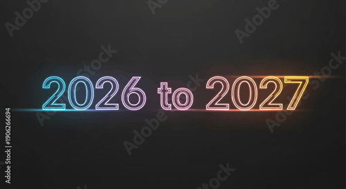 Vibrant neon glow displaying the transition from year 2026 to year 2027 a new year concept