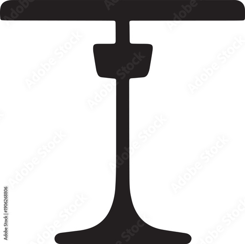 Pedestal table silhouette for bistro or event furniture decoration with elegant central column
