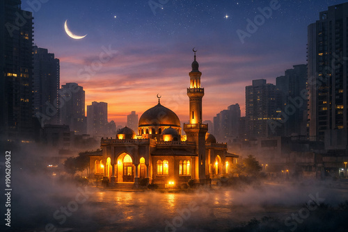 old mosque on the city