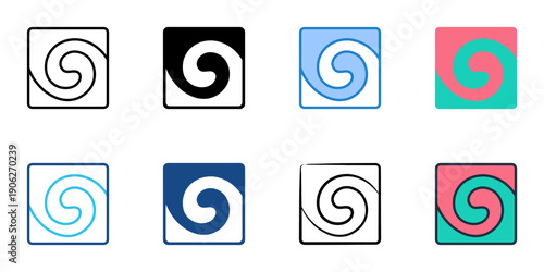 Blend icons set multiple style collection. Editable stroke 
