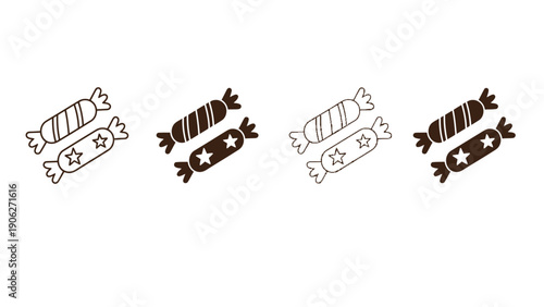 Sweet treats in various colors and styles, perfect for festive occasions and confectionery themes.