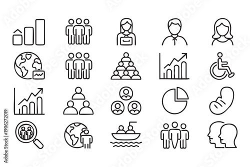 Community and collaboration minimalist pictograms