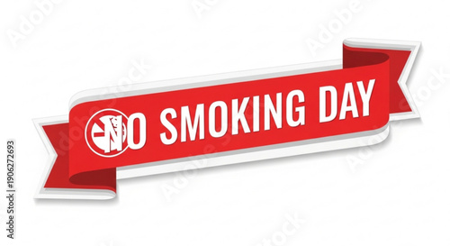 No smoking zone sign on city street with blurred background of buildings and trees