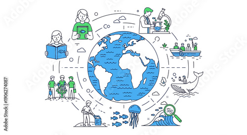 Illustration of Global Connection and Community.