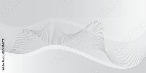 Minimalist white abstract background featuring smooth curved wave shapes and subtle gray gradients. Perfect for business presentations, corporate websites, flyers, and modern design templates.