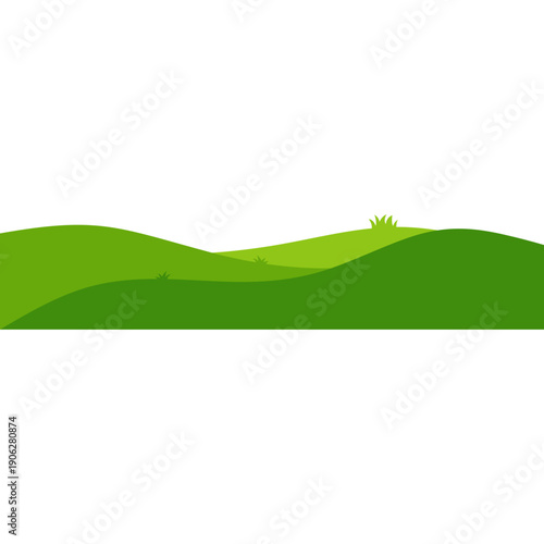 Green Rolling Hills Landscape Illustration