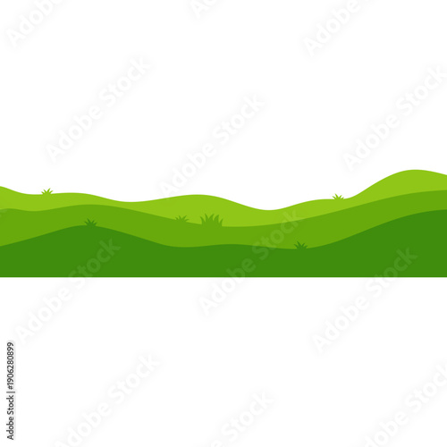 Green Rolling Hills Landscape Illustration