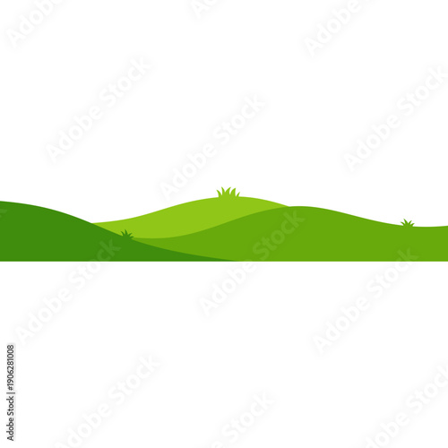 Green Rolling Hills Landscape Illustration