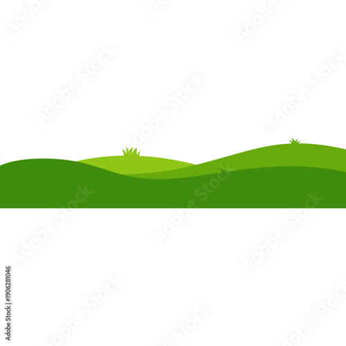 Green Rolling Hills Landscape Illustration