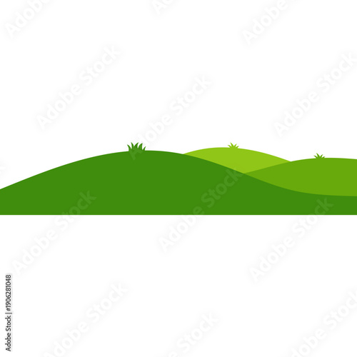 Green Rolling Hills Landscape Illustration