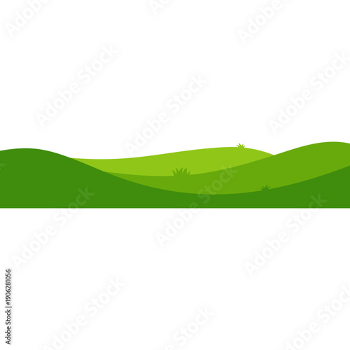 Green Rolling Hills Landscape Illustration