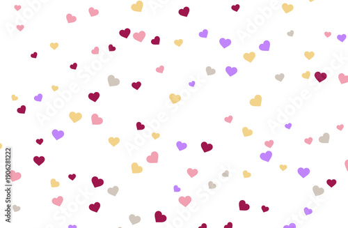 ハート散りばめバレンタイン背景 ボルドーゴールド系パターン