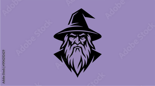 Mystical Wizards Portrait - A Detailed Illustration on Purple Background.