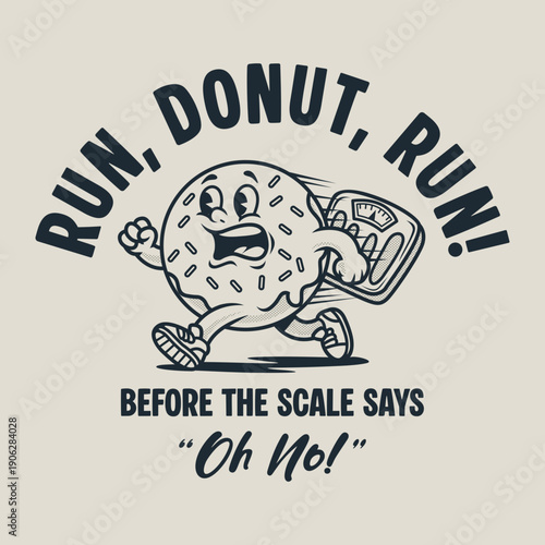 funny cartoon character of donut Graphic Design for T shirt Street Wear and Urban Style
