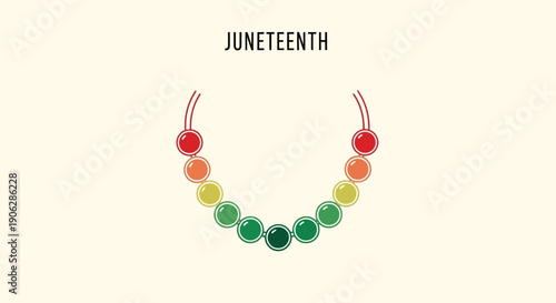 Juneteenth Celebration Necklace with Pan-African Colors Symbolizing Freedom and Heritage