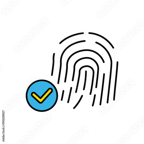 biometric concept line icon. Simple element illustration. biometric concept outline symbol design.