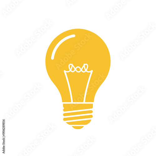 Illustration of a classic incandescent light bulb, symbolizing ideas, innovation, and creativity, against a clean white background