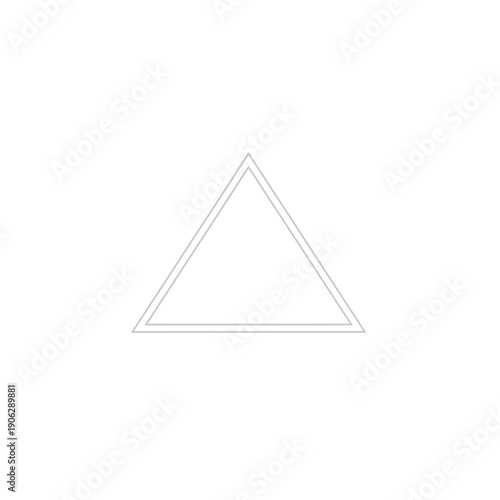 Minimalist geometric double triangle outline illustration, a clean vector graphic design element perfect for modern branding, abstract logo concepts, and various simple graphic projects