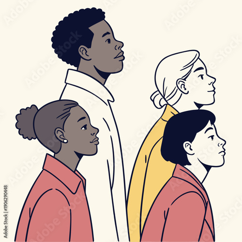 cartoon couple man and woman illustration