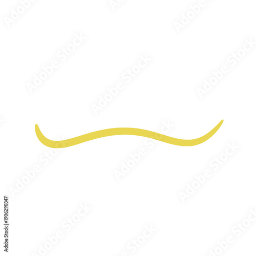 Graceful golden yellow brushstroke adding a decorative flair, ideal for design embellishments, underlining text, or as a subtle graphic accent in various creative layouts and artistic compositions