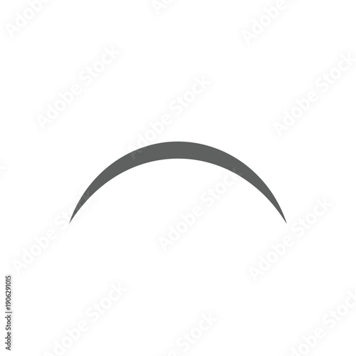 Abstract Curved Line Graphic Element with Subtle Arching Shape on White Background