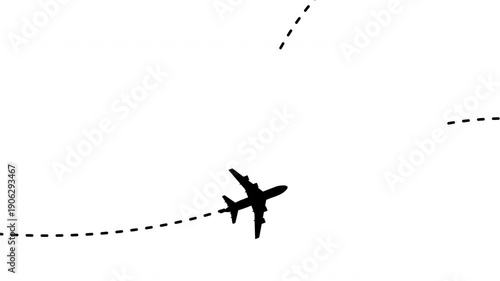 travel flying route destination. tourism and travel concept. Travel on airplane map. air plane flight route with start point. line trace animation design 4k video