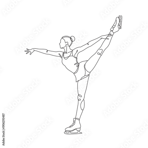 line drawing of ice skating