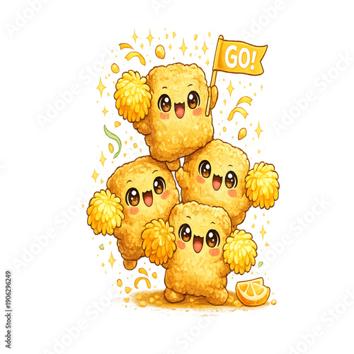 Chicken nugget cheer squad celebration