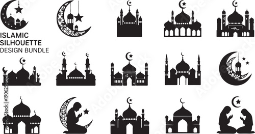Vector set of church silhouettes illustration