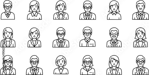 Diverse Business People Avatars Icon Set