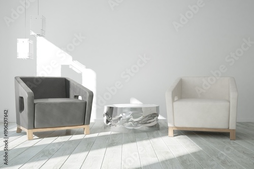 Modern interior design. 3D illustration