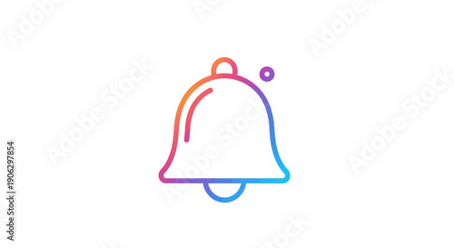 Colorful bell icon for digital alerts, modern communication, and user interface notifications