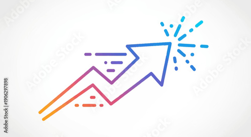 Vibrant upward trending arrow symbolizing business growth, financial success, and rapid market