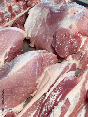 pieces of meat on the market