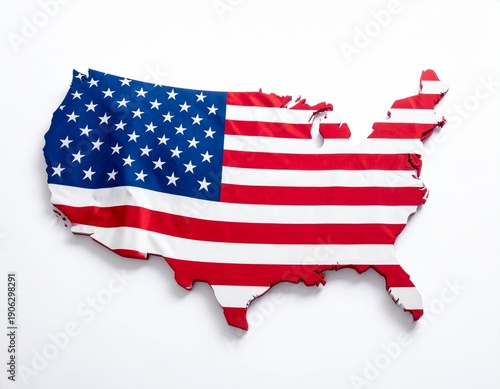 Wallpaper Mural United States map with flag design on white background. Torontodigital.ca
