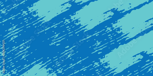 Abstract blue brush strokes background with ocean wave texture.