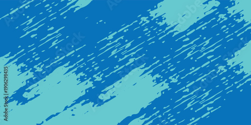 Abstract blue brush strokes background with ocean wave texture.