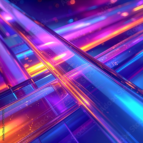 Wallpaper Mural Vibrant Neon Light Streaks Abstract Background. Torontodigital.ca