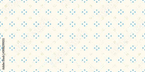 Pale background with a repeating pattern of blue and gold shapes