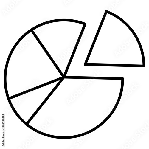 Pie chart icon with one separate segment