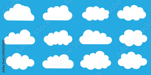 Cloud icon set - vector. cloud symbol in line and glyph style. Vector illustration