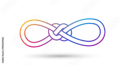 Colorful gradient infinity knot symbol representing eternal connection and endless continuity