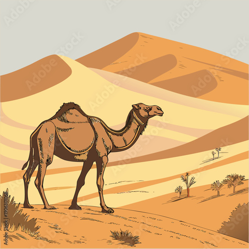 camel in the desert