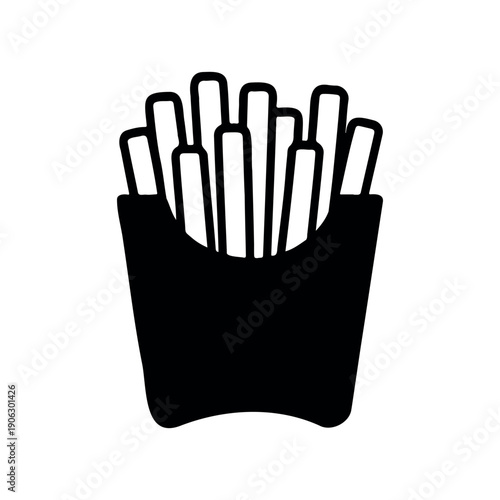 French fries silhouette vector flat illustration design.