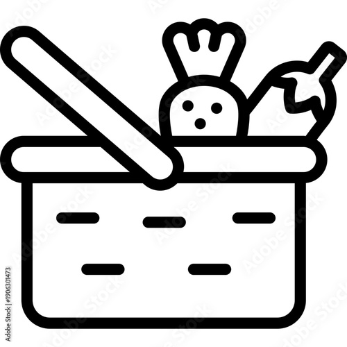 basket icon illustration design with outline