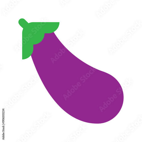 Eggplant vegetable logo flat icon design