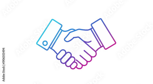 Dynamic Gradient Handshake Icon Representing Business Partnership and Agreement Vector Graphic