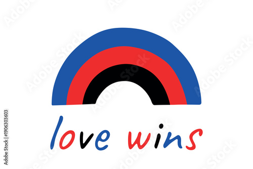 Colorful rainbow shape Polyamory pride flag Happy pride day LGBTQIA community Pride Month Vector hand drawn doodle for posters, stickers, logo, cards